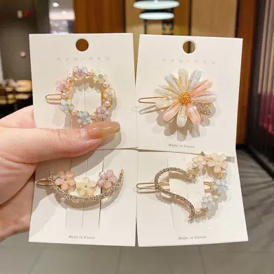Picture of Women Pearl Hair Clip Headdress for Girls Hair Band-4Pcs/Set (Multicolor,Int: One size)