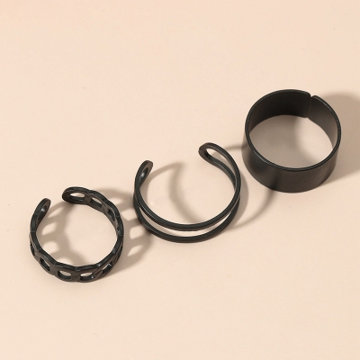 Picture of 3pcs Rings Set For Women Rings For Women Finger Ring For Women Girls Ladies Female Ornament Jewelry Jewellery ladies bag womens bag dress makeup watch couple rings ear rings Latest Collection Womens Fashion Jewellery Rings For Girls Womens Finger Ring (Black,Adjustable)