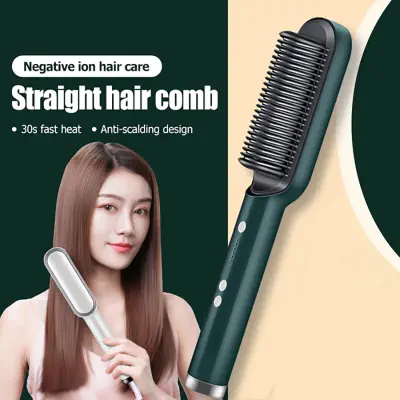 Picture of 2 in 1 Professional Straightener and Curling Iron Comb Brush (Multicolor,Body)