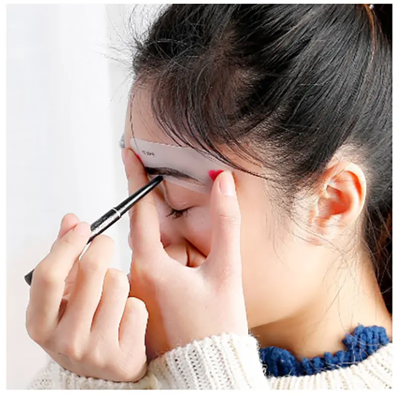 Picture of 15-Pcs/5-Set Grooming Shaping Assistant Template Eyebrow Drawing Card Brow Make Up Transparent (Multicolor,Eyes)