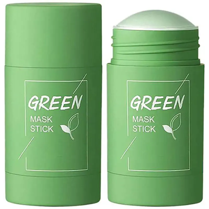 Picture of Green-Tea-Mask Stick Nourish Skin Organic Clay Mask Stick Oil Control Moisturizinge Brighteninge Detoxifying Acne Remover - Face Mask (Face,Others)