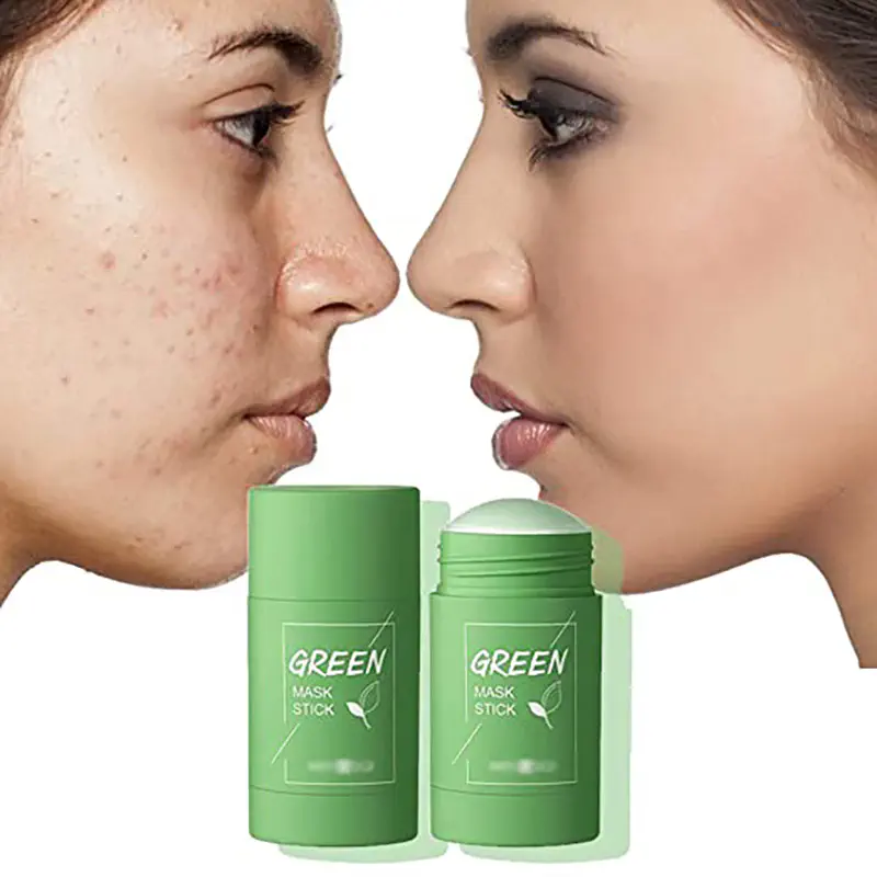 Picture of Green-Tea-Mask Stick Nourish Skin Organic Clay Mask Stick Oil Control Moisturizinge Brighteninge Detoxifying Acne Remover (Face,Others)