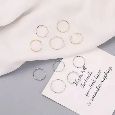 Picture of Finger Rings Set 5 PCS (Silver,Adjustable)