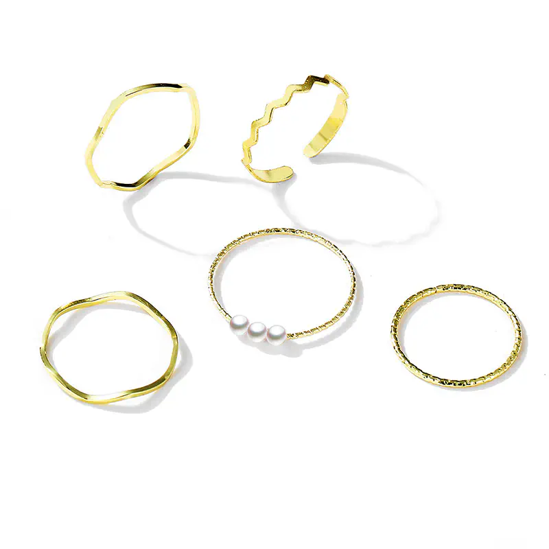 Picture of Finger Rings Set 5 PCS (Gold,Adjustable)