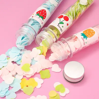 Picture of Outdoor Portable Body Washing Bath Confetti Dish Foaming Flower Paper Soap Slice Case For Travel Cleaning  