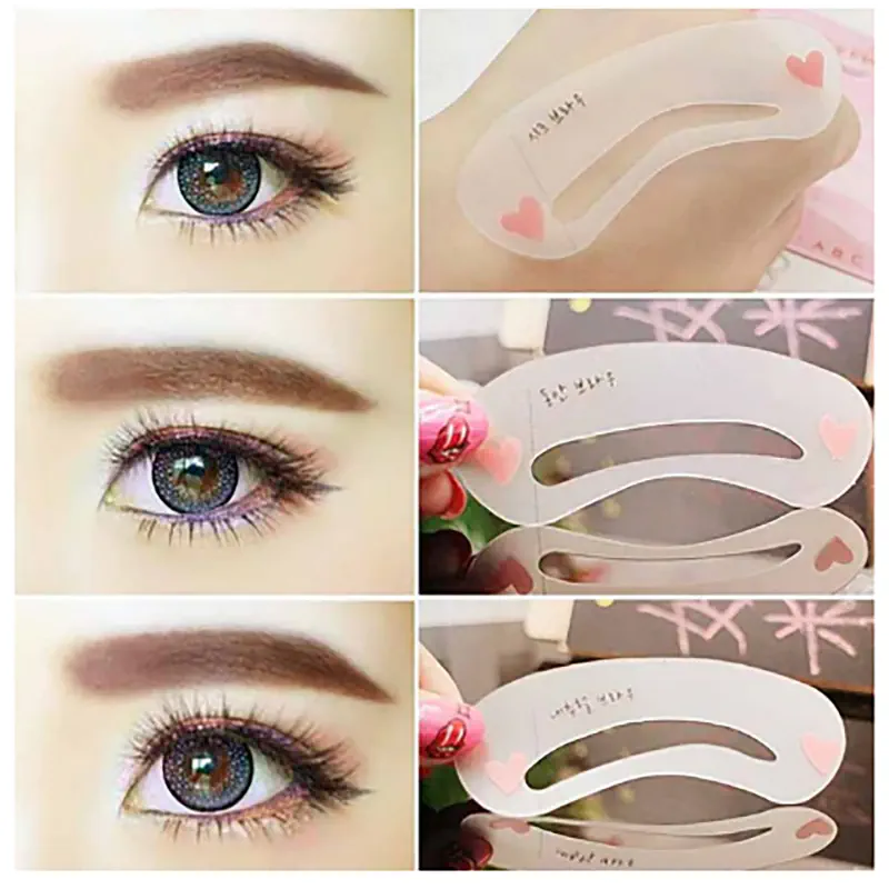Picture of 15-Pcs/5-Set Grooming Shaping Assistant Template Eyebrow Drawing Card Brow Make Up Transparent (Multicolor,Eyes)