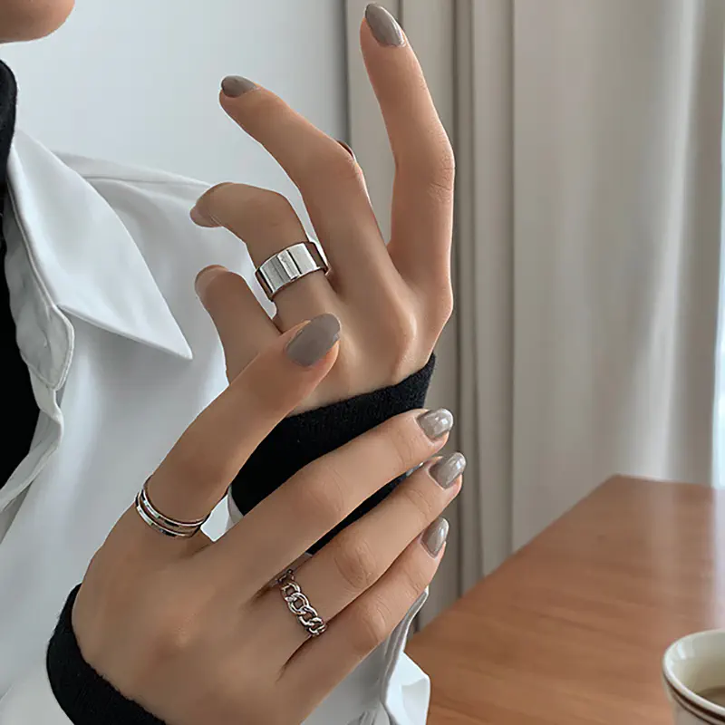 Picture of 3pcs Rings Set For Women Rings For Women Finger Ring For Women Girls Ladies Female Ornament Jewelry Jewellery ladies bag womens bag dress makeup watch couple rings ear rings Latest Collection Womens Fashion Jewellery Rings For Girls Womens Finger Ring (Silver,Adjustable)