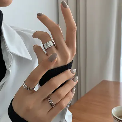 Picture of 3pcs Rings Set For Women Rings For Women Finger Ring For Women Girls Ladies Female Ornament Jewelry Jewellery ladies bag womens bag dress makeup watch couple rings ear rings Latest Collection Womens Fashion Jewellery Rings For Girls Womens Finger Ring (Silver,Adjustable)