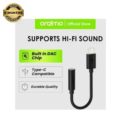 Picture of Oraimo Type-C Male to 3.5mm Female Black Converter