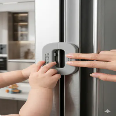 Picture of Refrigerator Safety Lock for Kids – Child-Proof Fridge Door Latch