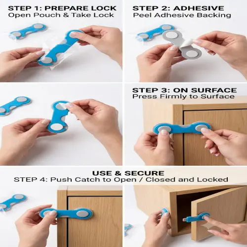 Picture of Multipurpose Child Safety Cabinet Lock for Drawers, Fridge & Cabinets