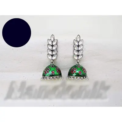 Picture of Joypuri Stone Earring With Meenakari Jhumka Drop Earrings for Women 