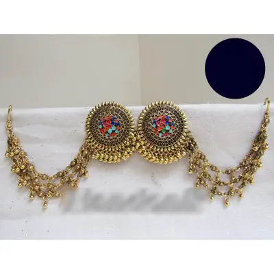 Picture of Bahubali Joypuri Meenakari Kanpasha Earrings With Tana for Women 