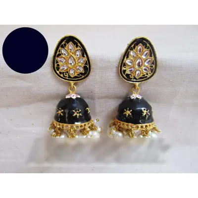 Picture of Indian Joypuri Meenakari Jhumka Earring/ Joypuri Kaner Dul
