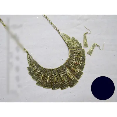 Picture of Elegant & Trendy Golden Antique Jewellery Set of Necklace and Earring for Women 