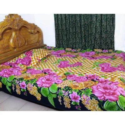Picture of Cotton Double Size Bed Sheet Set With Two Pillow Covers 