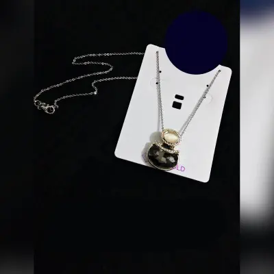 Picture of Stone Pendent with Silver Colored Chain for Women Multicolor