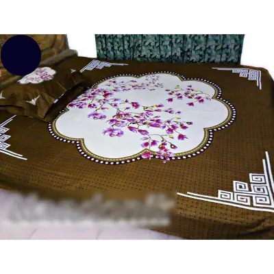 Picture of Cotton Double Size Bed Sheet Set With Two Pillow Covers 