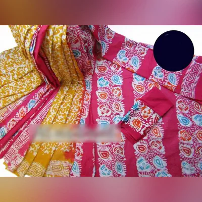 Picture of Cotton Moom Batik Sharee With Extra Blouse piece 