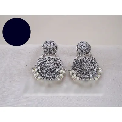 Picture of Silver Antique Duel Tone Gajra Earrings for Women 