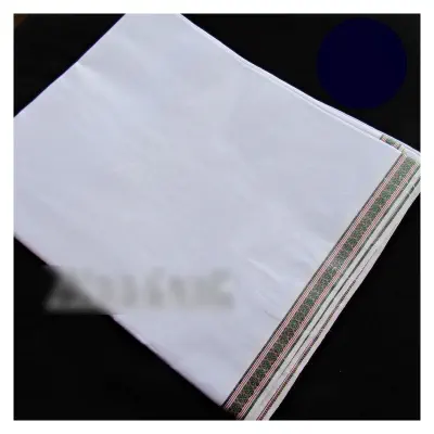 Picture of White Unstitched Dhoti Chikon Parer Sada Dhuti Multicolor