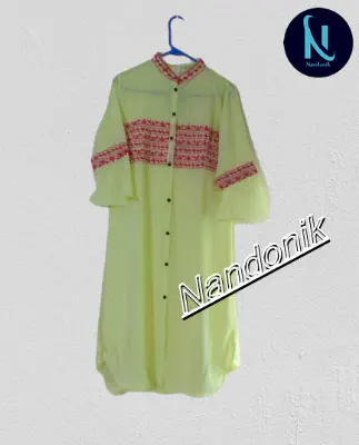 Picture of One piece Double jorjet Fashionable  Kurti for women 