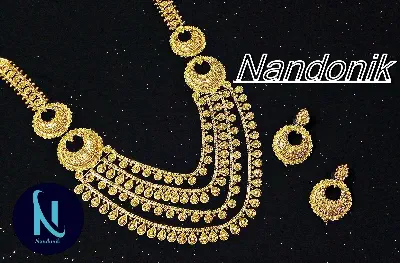 Picture of Elegant & Gorgeous Party/Bridal Gold Plated Necklace,Earring Women / Women Jewellery Set 