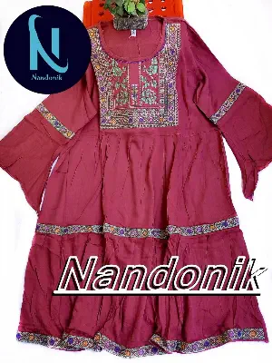 Picture of Gujrati Worked Semi Long Kurti 