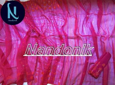 Picture of Megenta Color Handloom Dhakai Jamdani Saree with Extra Jamdani Blouse Piece 