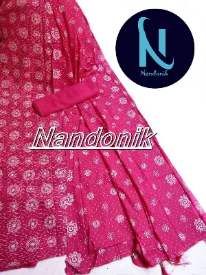 Picture of Exclusive Block Printed Linen Unstichted Three Piece 