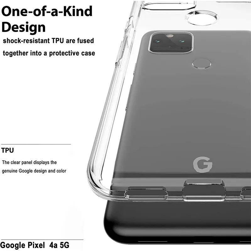 Picture of Google Pixel 4A 5G Crystal Clear Soft Slim Transparent Flexible TPU Cover (Back Case Cover For Smartphone)
