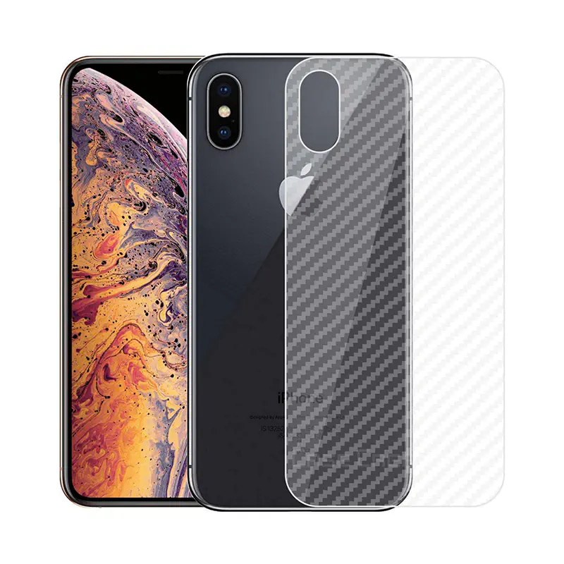 Picture of Carbon Fiber Back Poly Sticker Protection For Apple iPhone XS