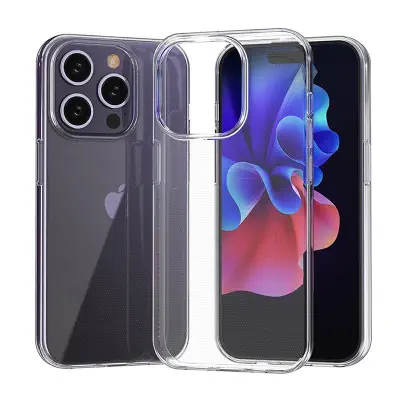 Picture of Apple iPhone 15 Pro Transparent Clear Slim Soft Cover Skin Gel TPU Case