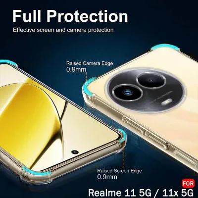 Picture of Realme 11 5G Transparent Clear Slim Soft Cover Skin Gel TPU Case With Bumper