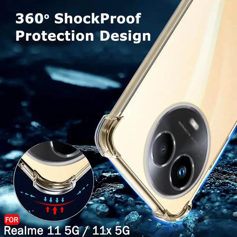 Picture of Realme 11 5G Transparent Clear Slim Soft Cover Skin Gel TPU Case With Bumper