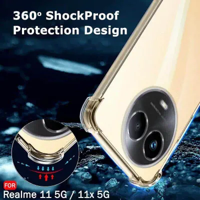 Picture of Realme 11 5G Transparent Clear Slim Soft Cover Skin Gel TPU Case With Bumper