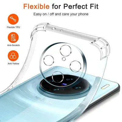 Picture of Vivo X100 Pro 5G Transparent Clear Slim Soft Cover Skin Gel TPU Case With Bumper