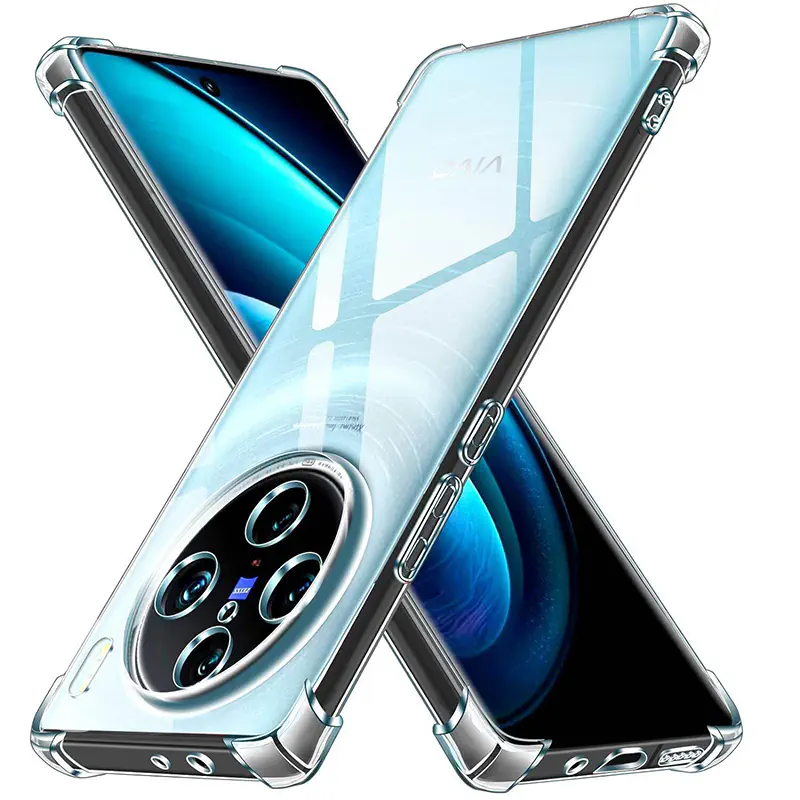 Picture of Vivo X100 Pro 5G Transparent Clear Slim Soft Cover Skin Gel TPU Case With Bumper
