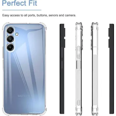 Picture of Samsung Galaxy A15 5G Transparent Clear Slim Soft Cover Skin Gel TPU Case With Bumper
