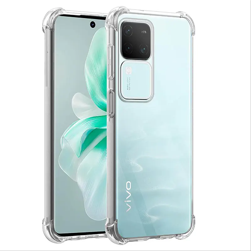 Picture of Vivo V30 Transparent Clear Slim Soft Cover Skin Gel TPU Case With Bumper