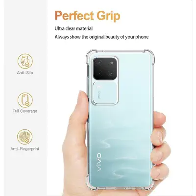 Picture of Vivo V30 Transparent Clear Slim Soft Cover Skin Gel TPU Case With Bumper