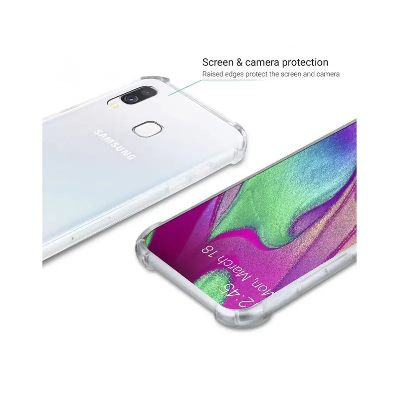 Picture of Samsung Galaxy A40 Transparent Clear Slim Soft TPU Cover With Bumper
