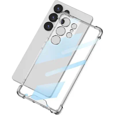 Picture of Samsung Galaxy S25 Ultra Transparent Clear Slim Soft TPU Cover With Bumper