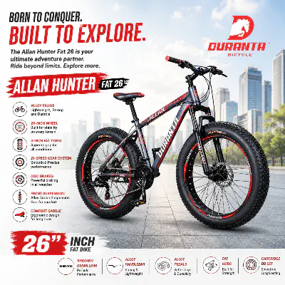 Picture of Duranta Alloy 21 Speed Allan Hunter Fat 26 inch Red Bicycle