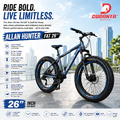 Picture of Duranta Alloy 21 Speed Allan Hunter Fat 26 inch Blue Bicycle