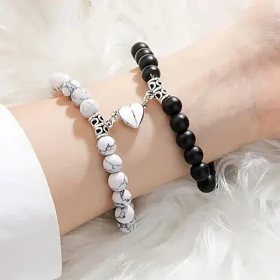 Picture of Heart Magnetic Bracelets for Couples 23 CM