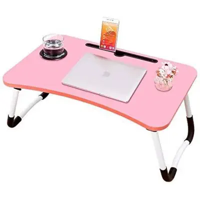 Picture of Folding Desk Home Computer Stand Laptop Desk Notebook Desk Laptop Table-pink Multicolor