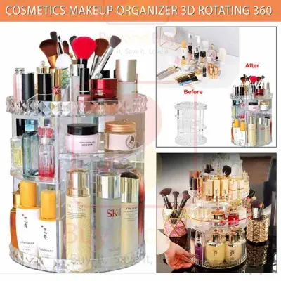 Picture of Cosmetics Makeup Organizer 3D Rotating 360 White