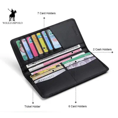 Picture of Ultrathin Slim Long Holder Men Wallet Black