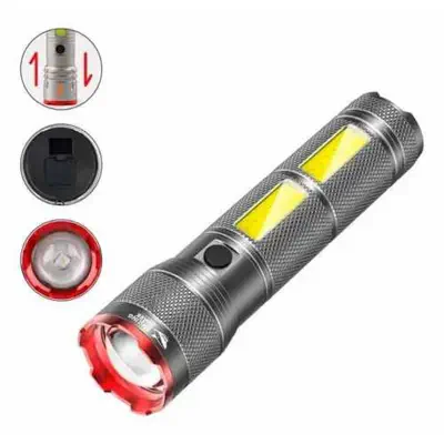 Picture of Rechargeable Torch Aluminum Alloy Body X03 Silver